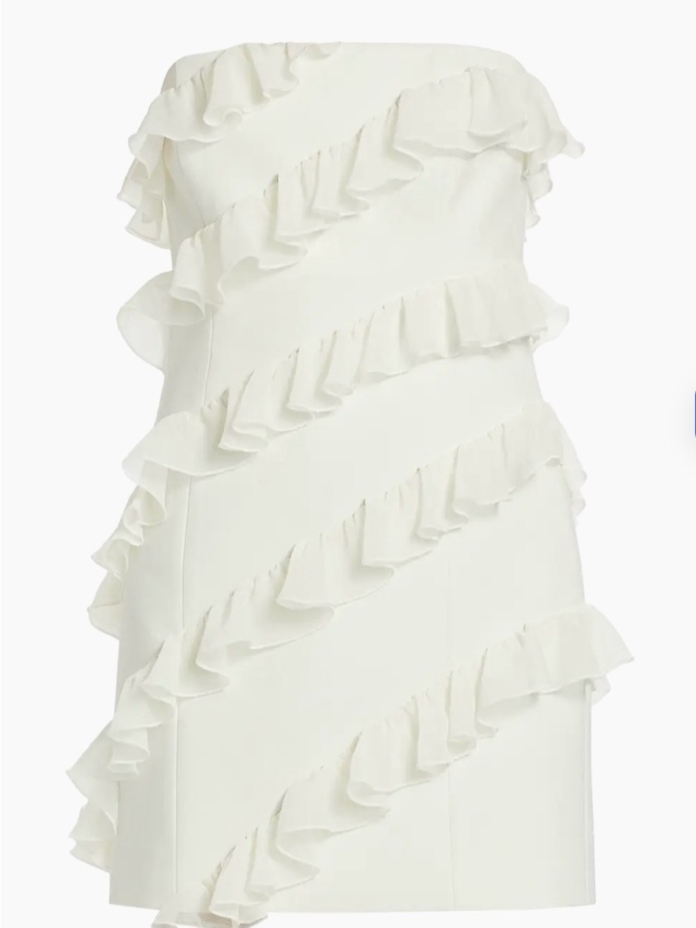 NWT cinq a sept Off-White Strapless Ruffle Mini Dress- original $495